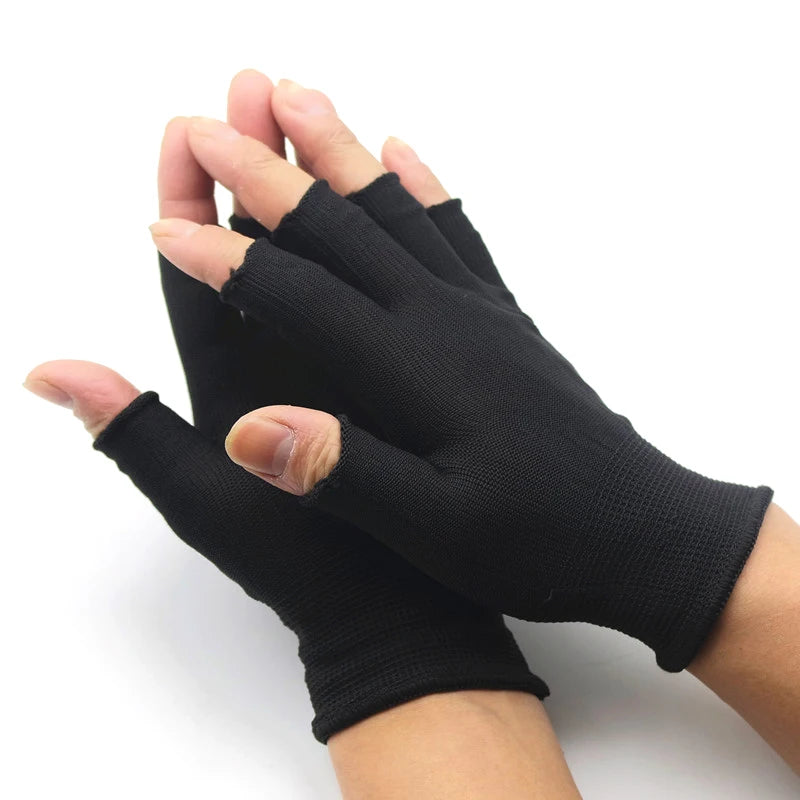 Half Finger Fingerless Knit Gloves For Women And Men Cotton