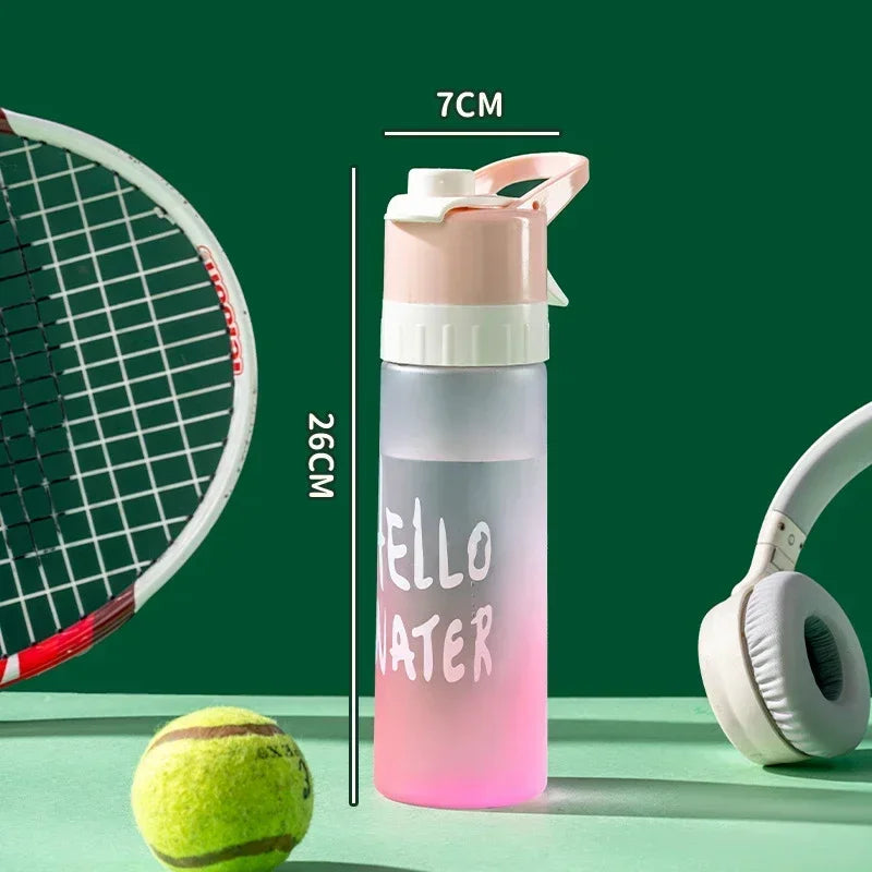 Spray Water Bottle BPA Free Outdoor Sports Fitness Drinkware