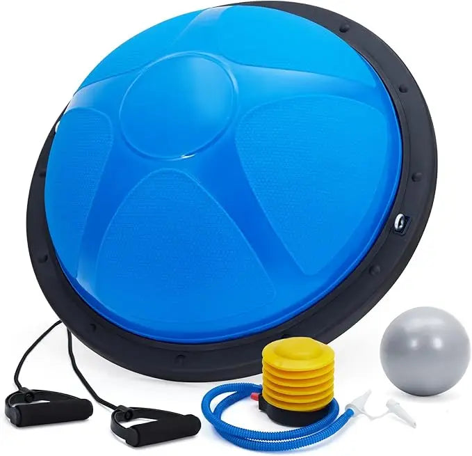 Half Exercise Ball Balance Trainer With Non Slip Base Bands