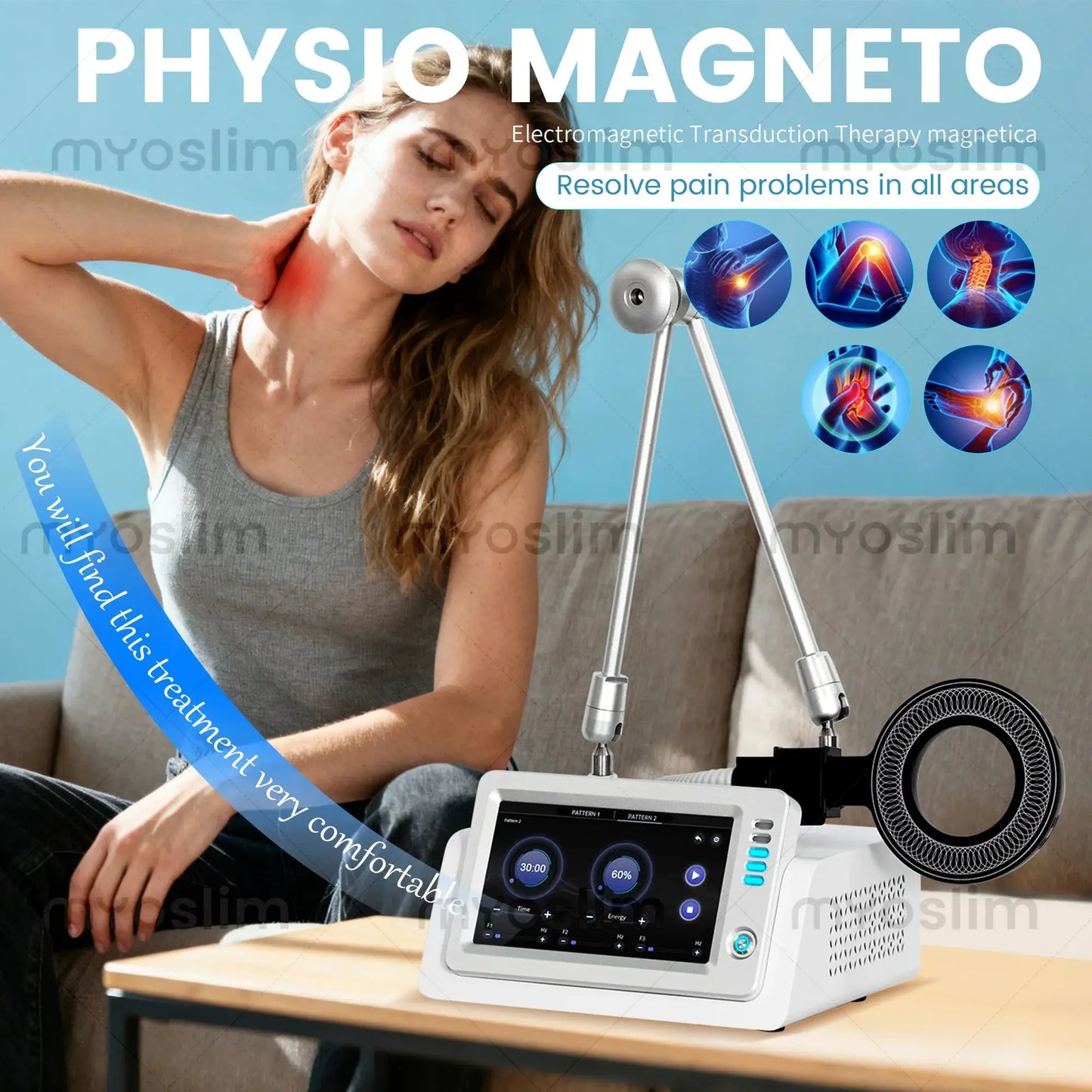 Myoslim Pro Body Massager Magnetic Therapy Device For Soreness Relief