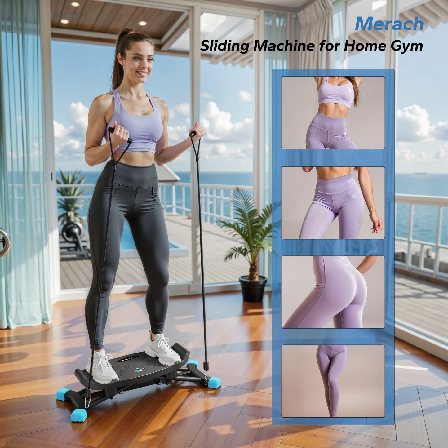 MERACH Ski Machine for Full Body Cardio and Leg Training