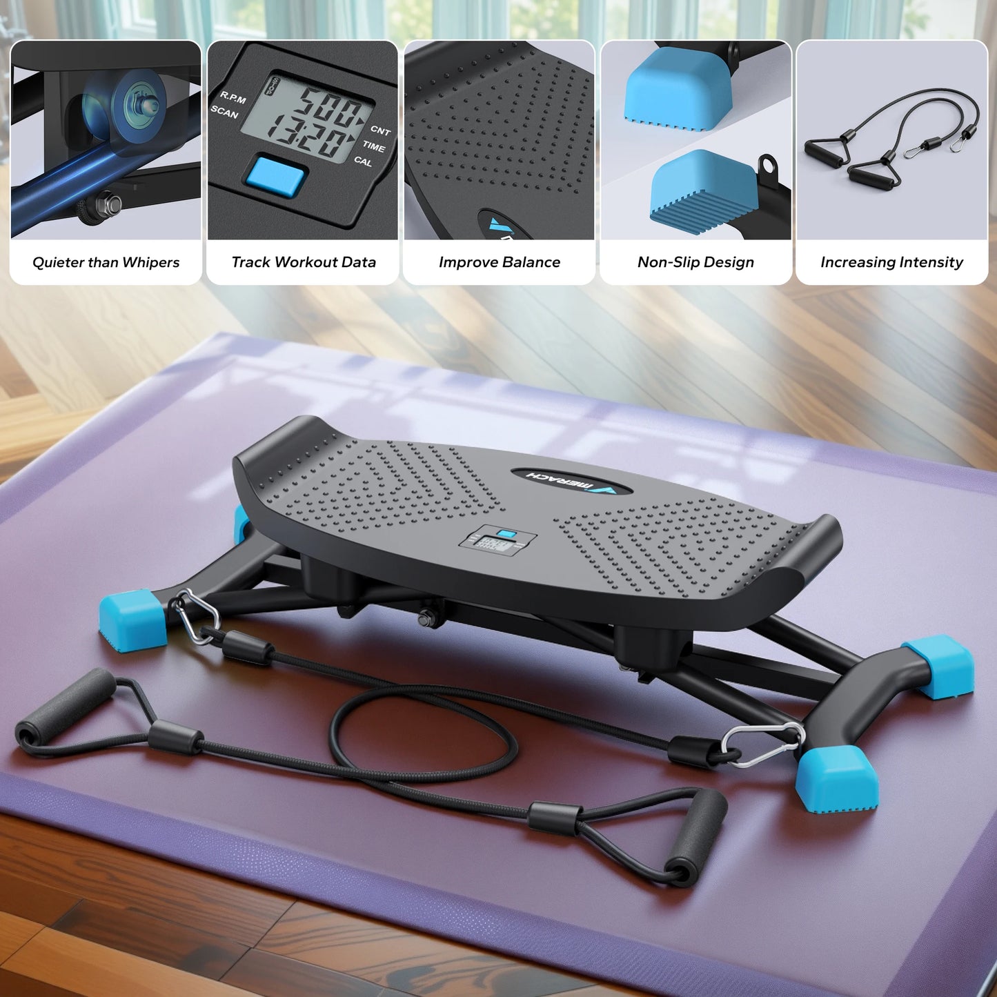 MERACH Ski Machine for Full Body Cardio and Leg Training
