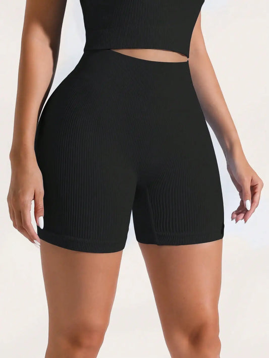 Womens High Waist Seamless Knit Shorts For Sports And Yoga