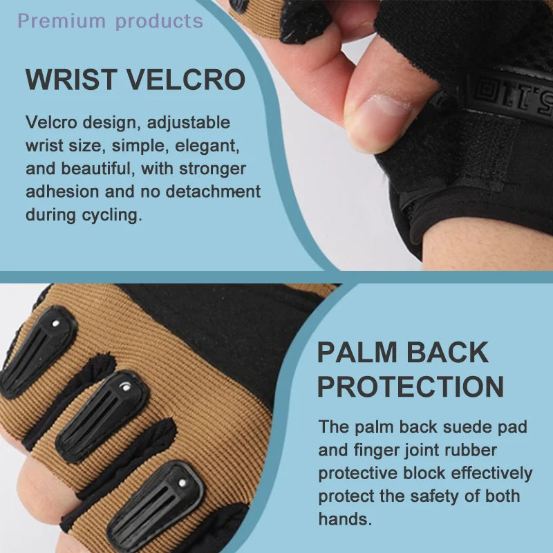 Breathable Half Finger Cycling Gloves Anti Slip Grip Outdoor Riding