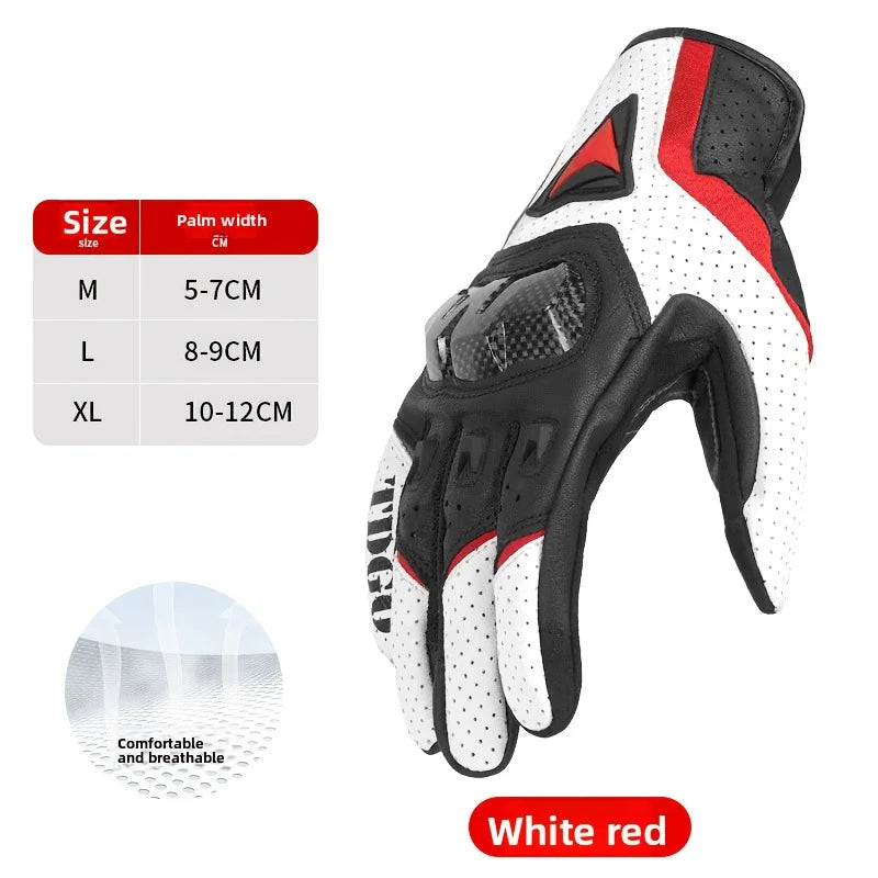 Men Motorcycle Riding Gloves Carbon Fiber Protective Gear For Summer