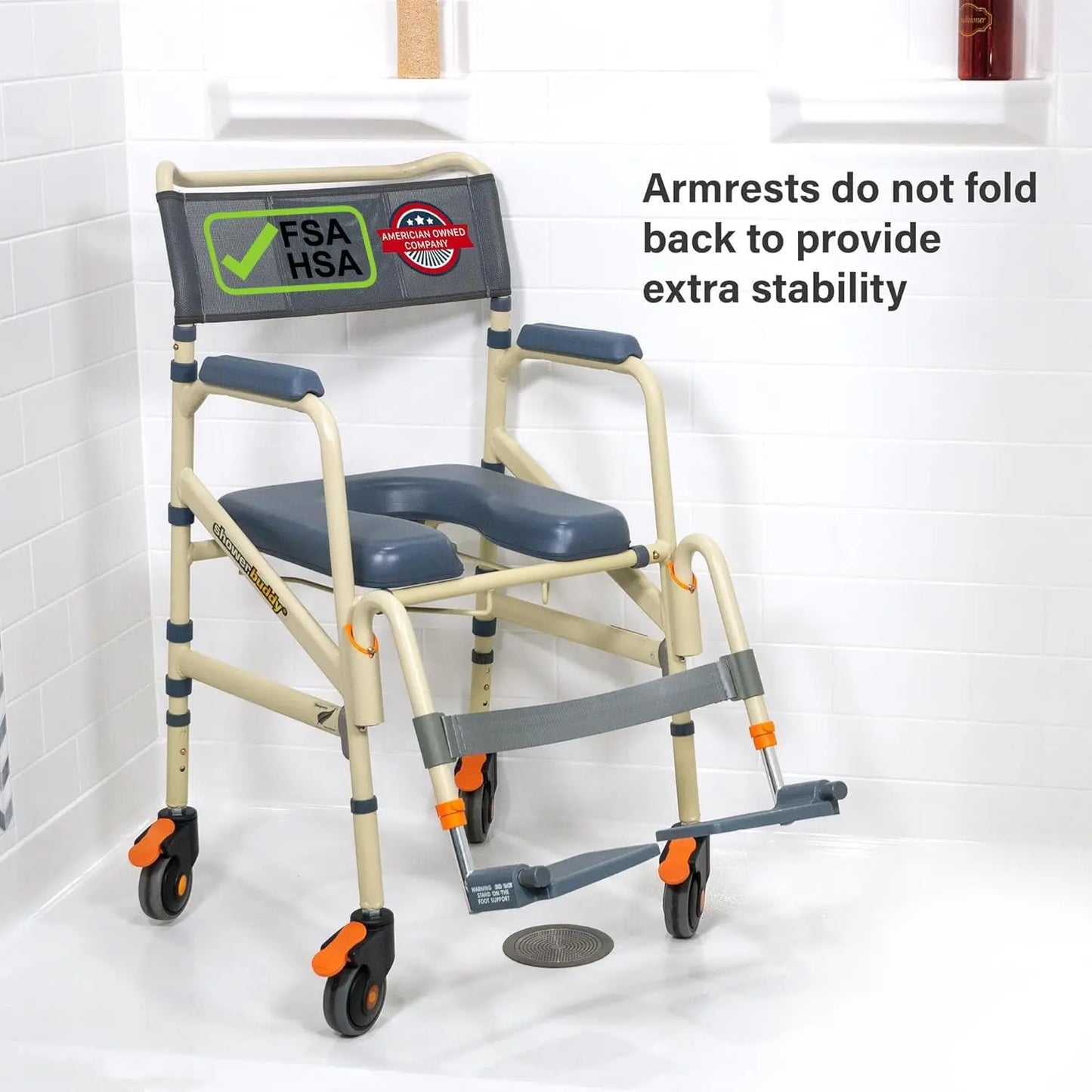 Tongyue Lightweight Aluminum Folding Rolling Shower Chair For Elderly