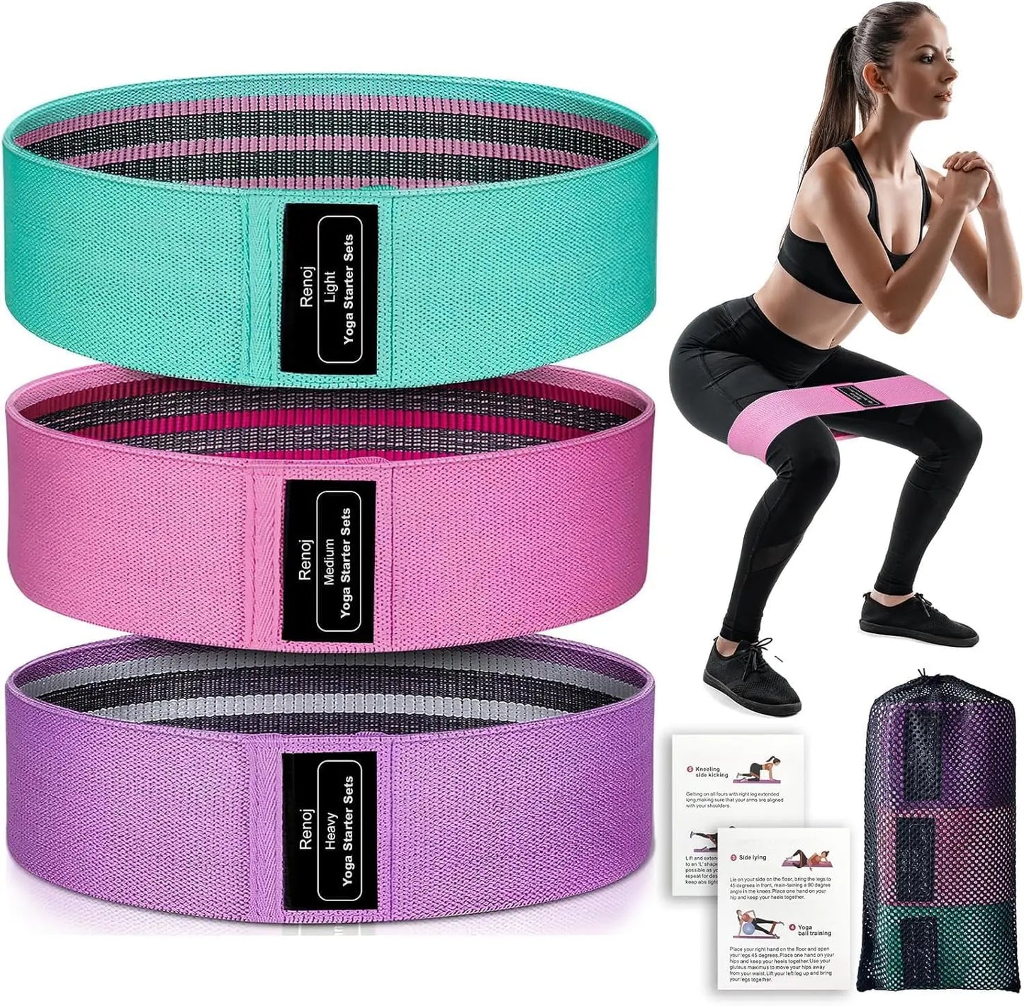 Resistance Bands Set For Workout And Pilates Yoga Home Gym