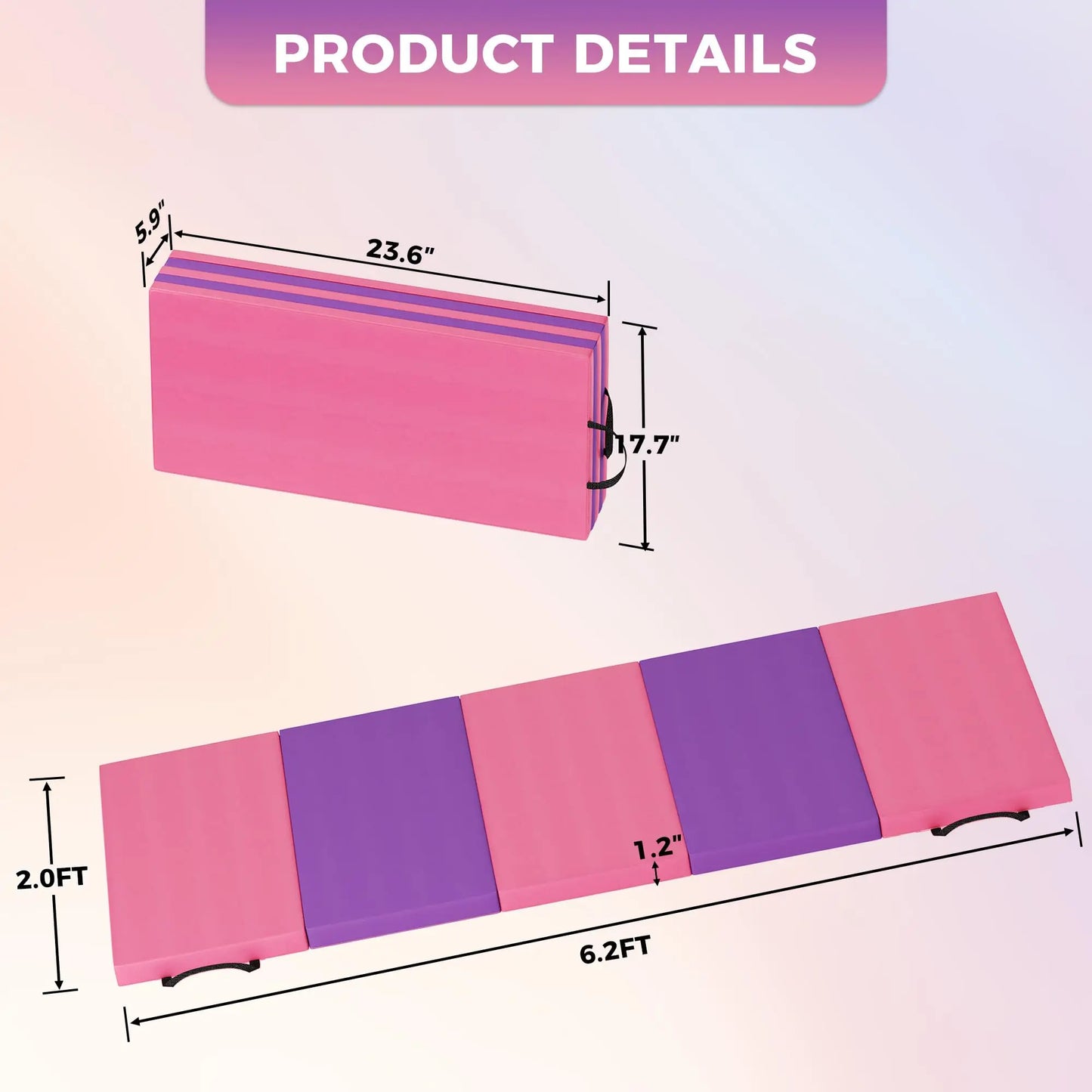 HiMISS Gymnastics Mat For Home Gym Tumbling And Yoga