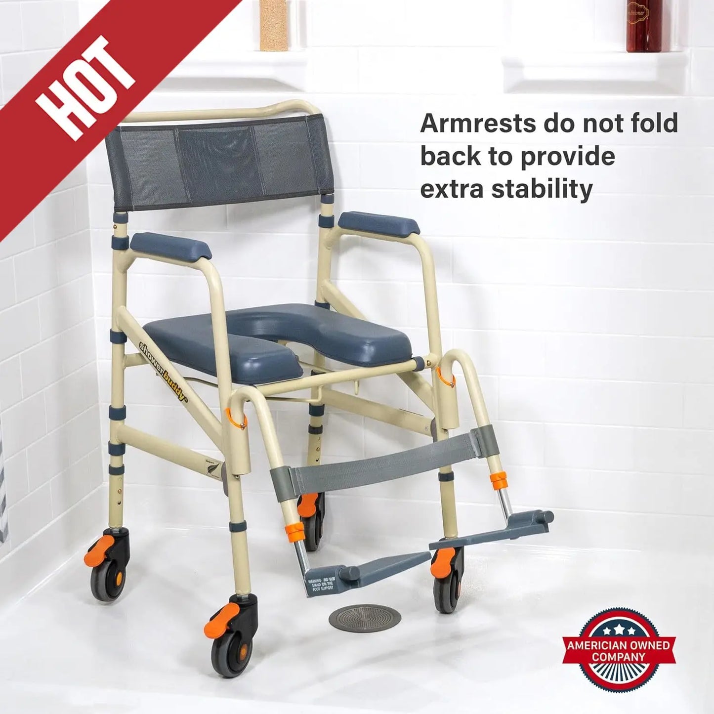 Tongyue Lightweight Aluminum Folding Rolling Shower Chair For Elderly