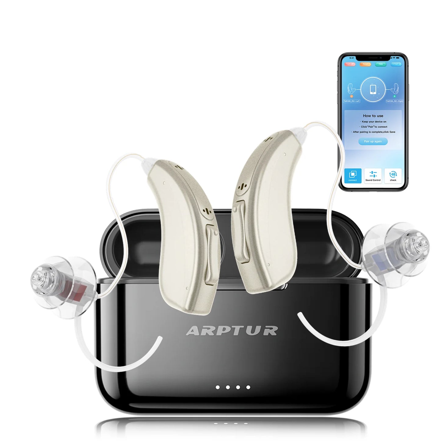 Zepau Bluetooth Hearing Aids for Seniors Rechargeable Noise Cancelling App