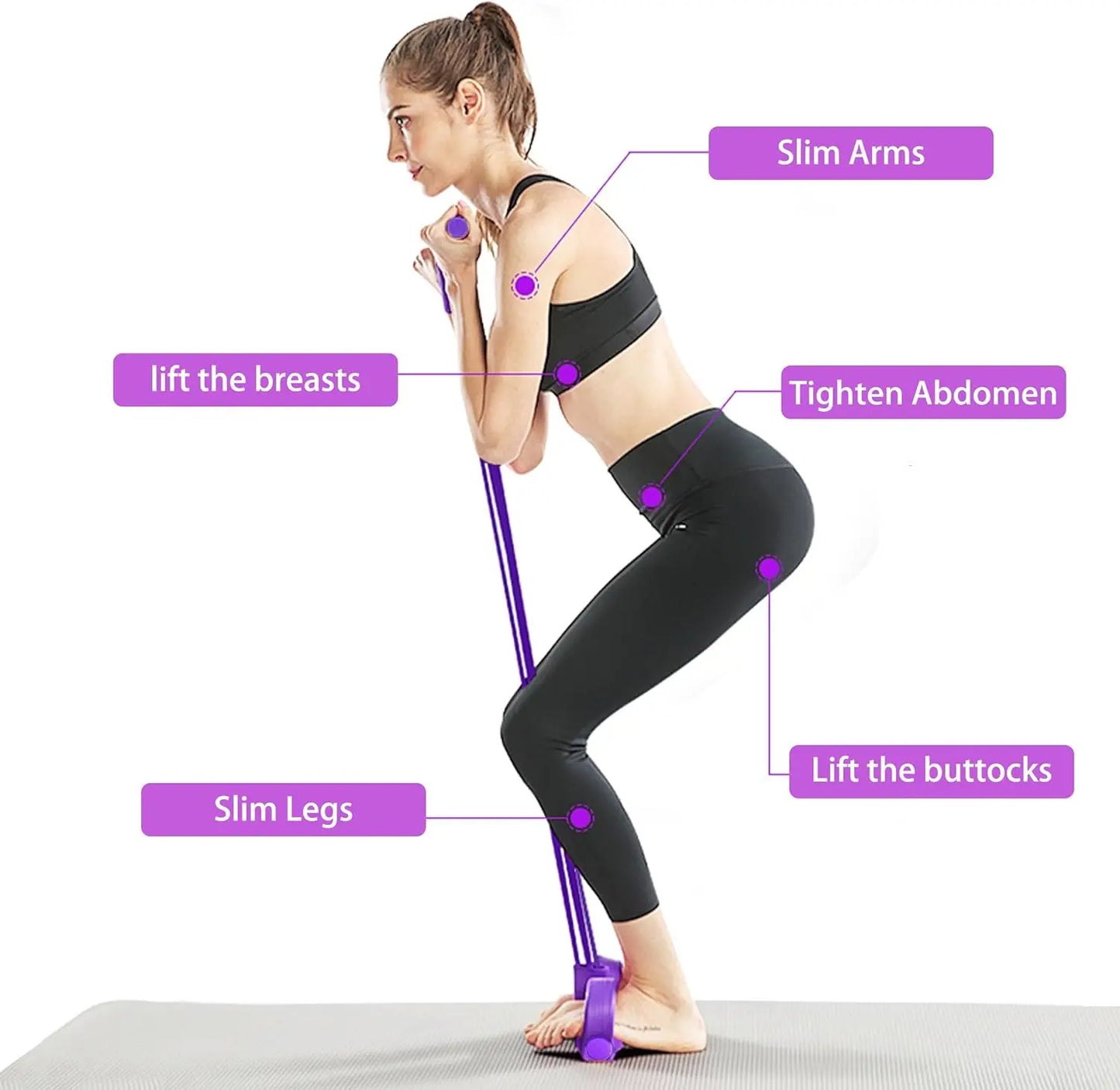 GOT-TOG Puller Resistance Bands 6-Tube Set for Waist Arm Legs