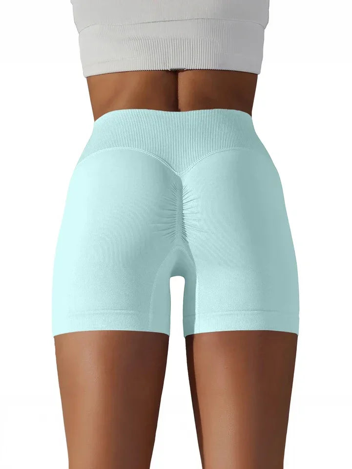 Women Cross Waist High Waisted Biker Shorts For Yoga Running
