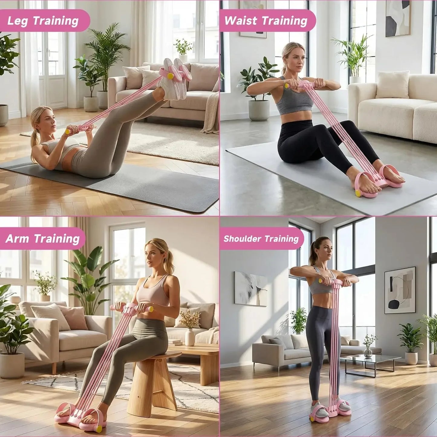 3 in 1 Multifunction Pedal Resistance Band Total Body Workout