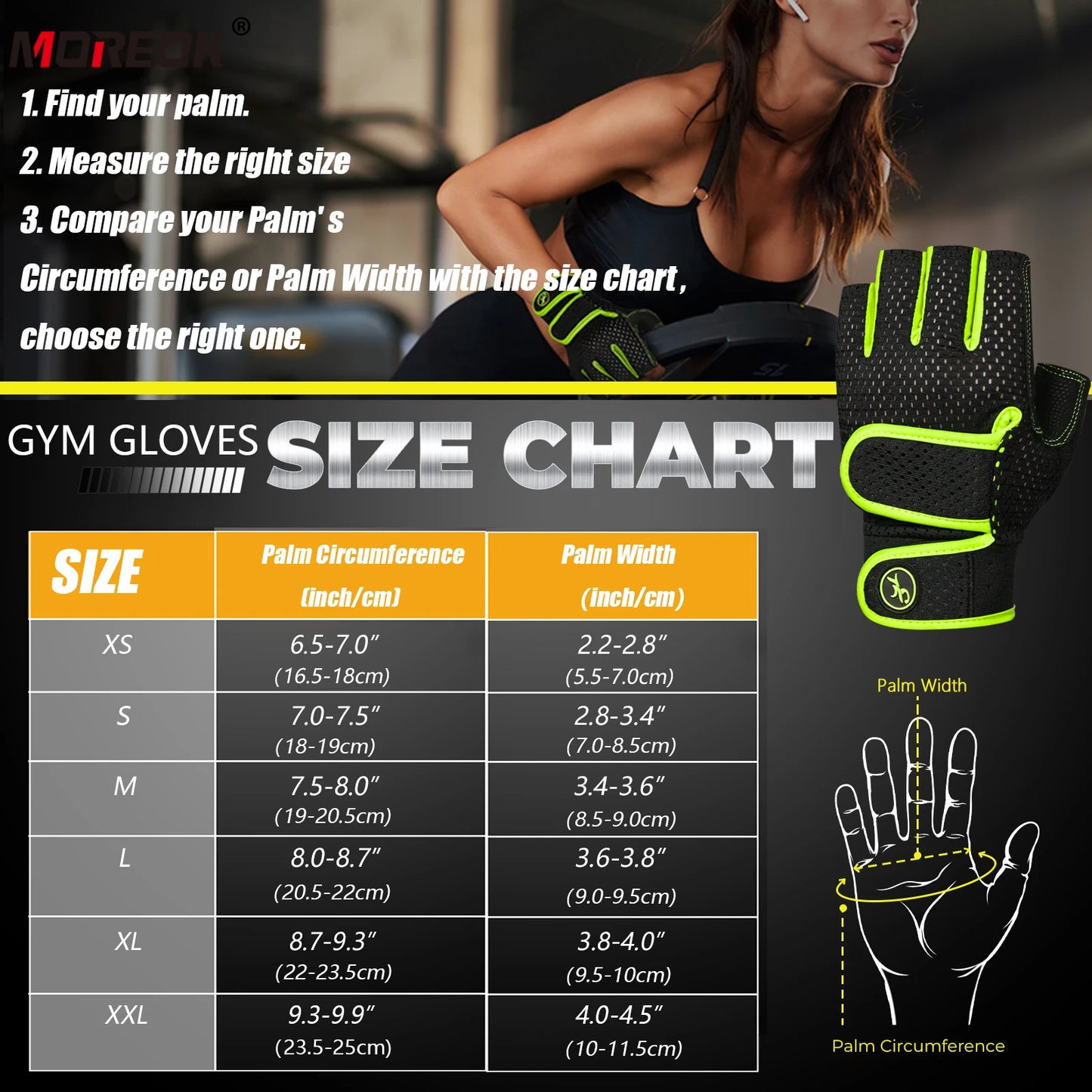 MoreOK Gym Gloves for Men and Women Weight Lifting Fitness