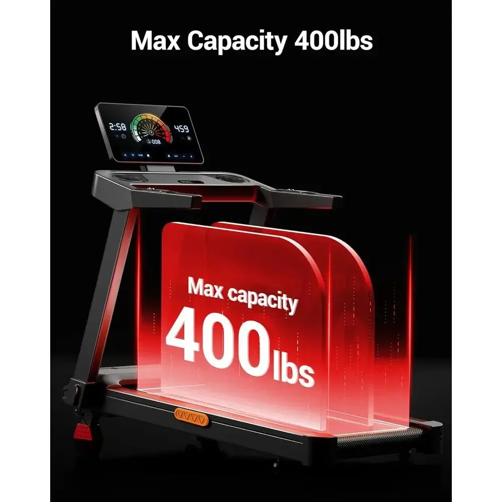 Treadmill With 3.5HP Motor, 400 Lb Capacity, Shock Absorption