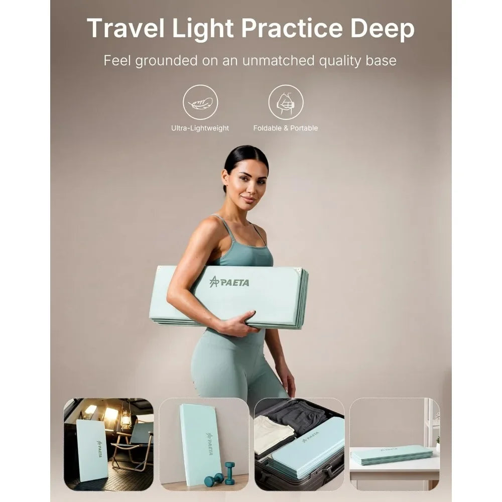 Foldable Non Slip Yoga Pilates Mat For Full Body Workouts