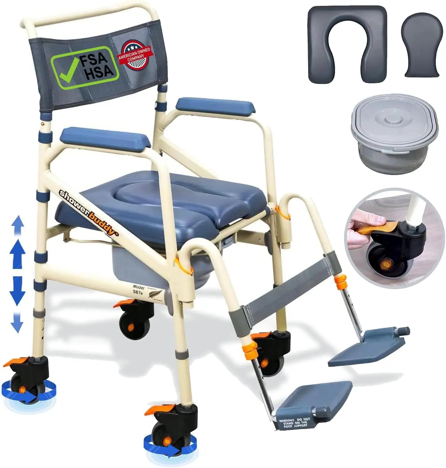 Tongyue Lightweight Aluminum Folding Rolling Shower Chair For Elderly