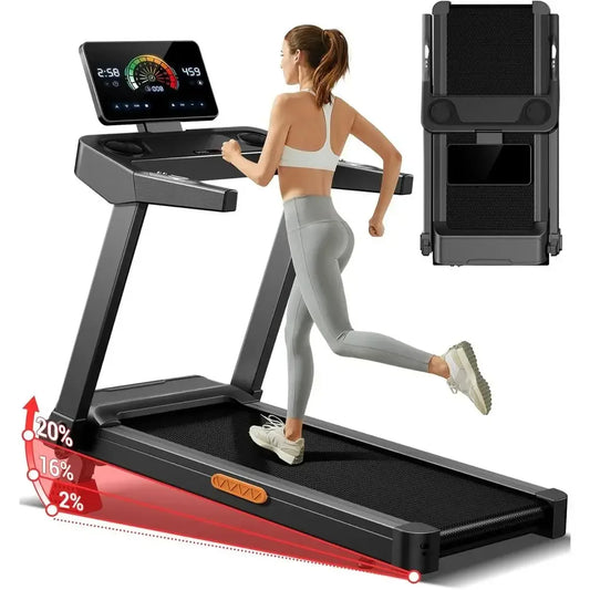 Treadmill With 3.5HP Motor, 400 Lb Capacity, Shock Absorption
