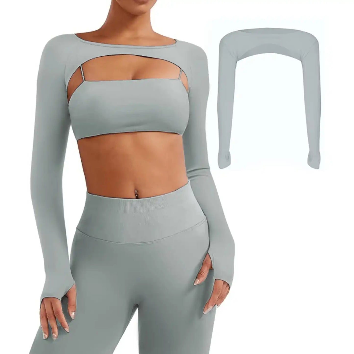 Women Yoga Shawl With Attached Sleeves For Sports Fitness