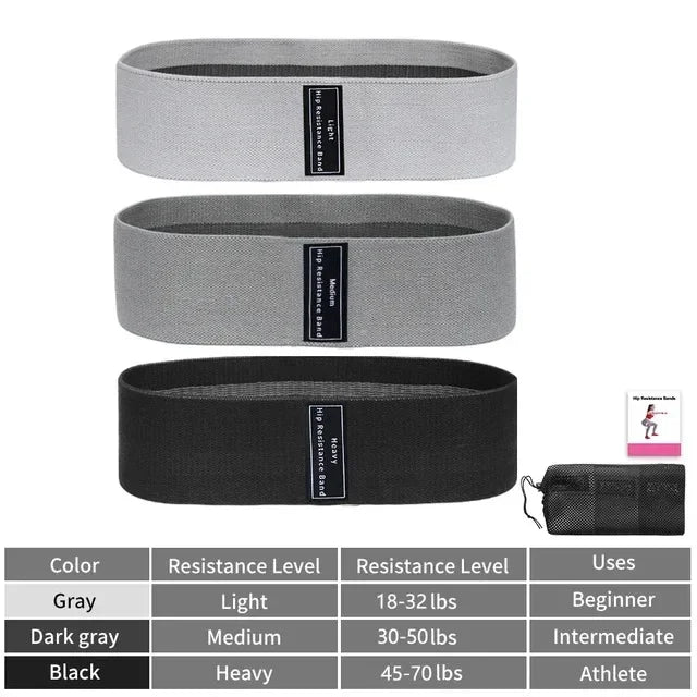 Glute Thigh Elastic Fabric Resistance Bands for Booty and Squat