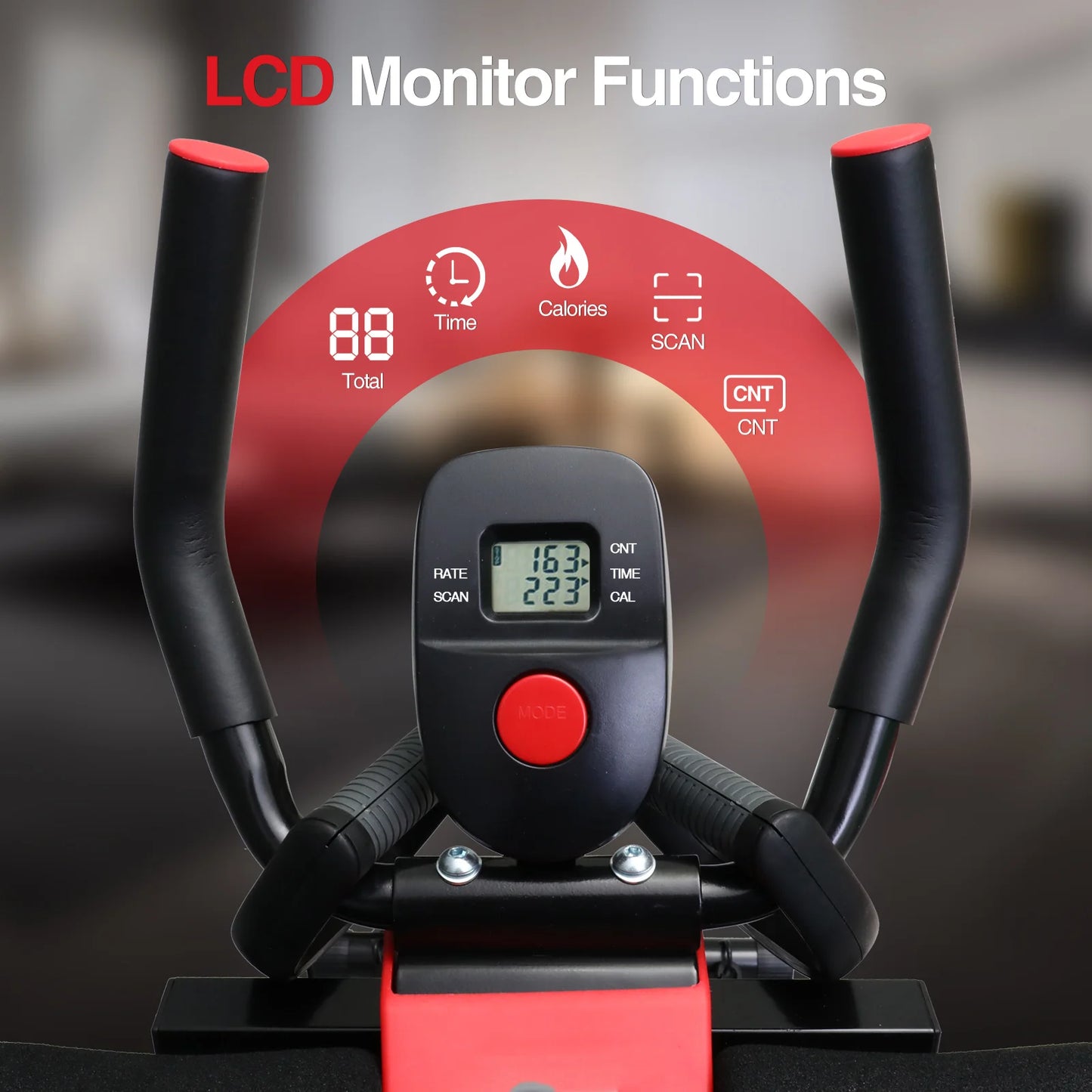 Foldable Ab Workout Machine With Resistance Bands And LCD Display