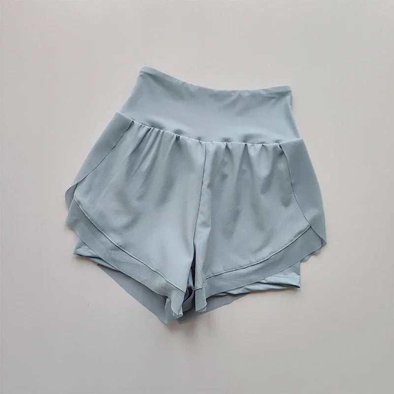 Women Two In One Quick Dry Mesh Fitness Running Shorts