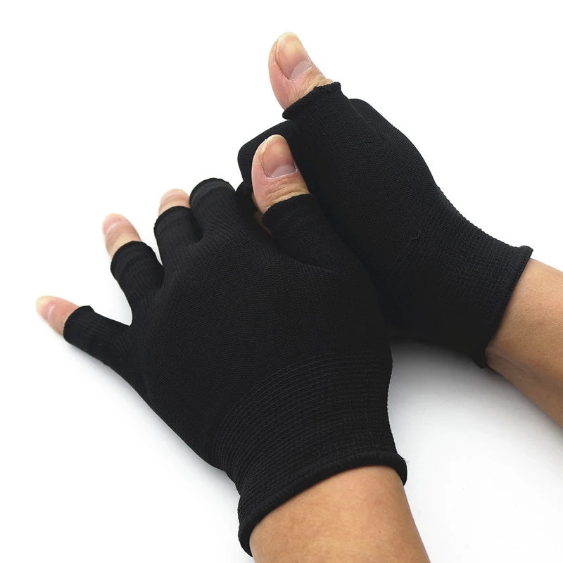 Half Finger Fingerless Knit Gloves For Women And Men Cotton