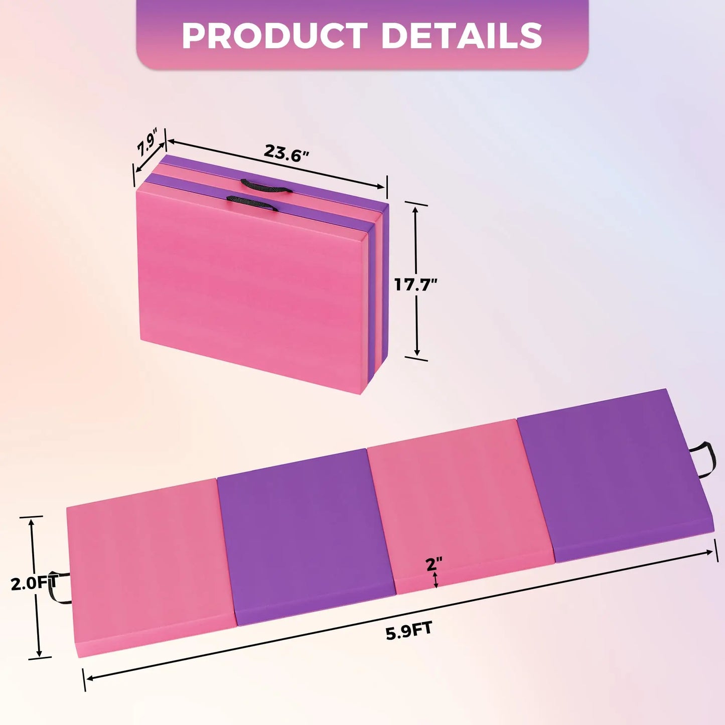 HiMISS Gymnastics Mat For Home Gym Tumbling And Yoga