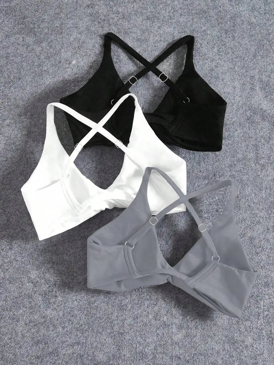 Seamless Yoga Sports Bra Set With Twist Front And Cross Back