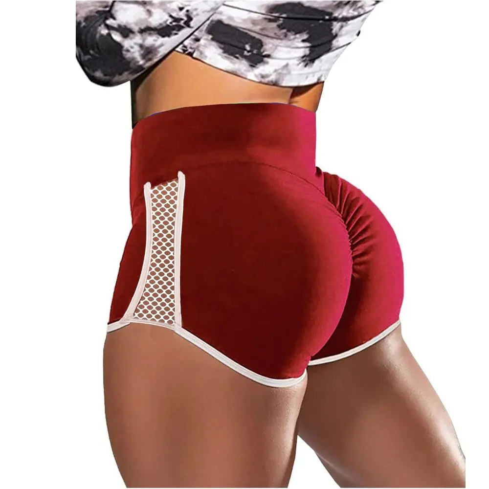 Women High Waist Yoga Shorts Quick Dry Side Hollow Out