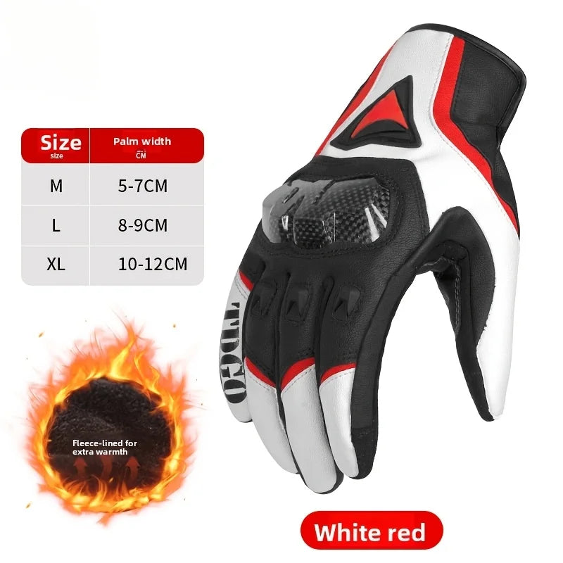 Men Motorcycle Riding Gloves Carbon Fiber Protective Gear For Summer