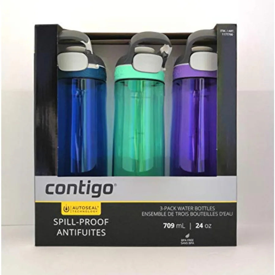 Spill Proof Water Bottles Three Bottle Pack PP Material