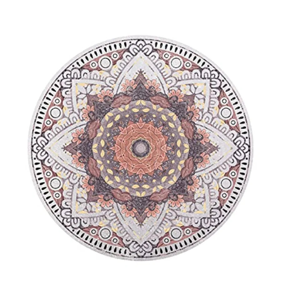 Round Yoga Mat Extra Thick Ultra Comfortable Non Slip Meditation