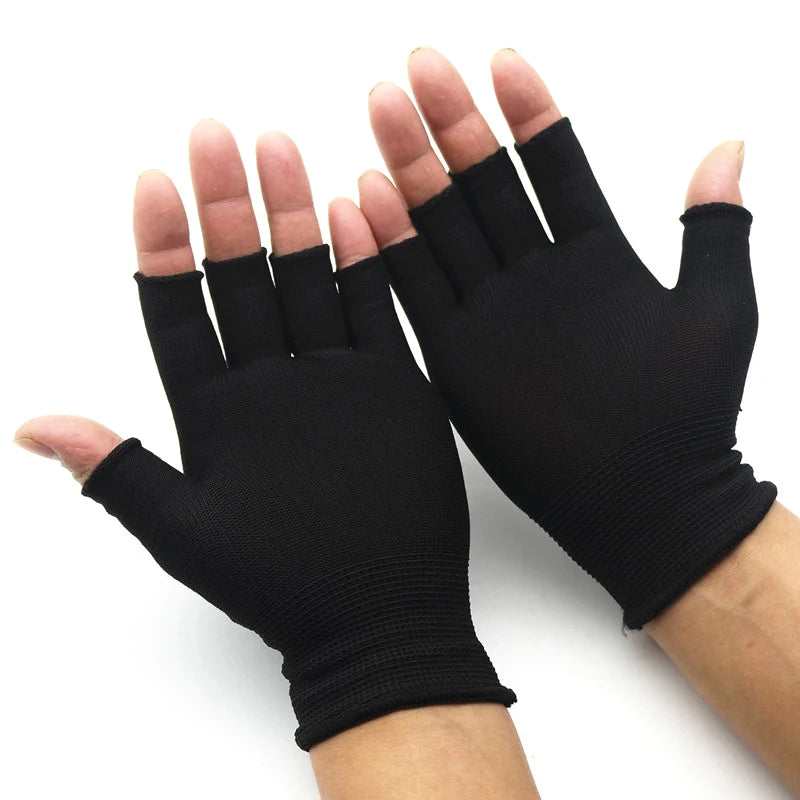 Half Finger Fingerless Knit Gloves For Women And Men Cotton
