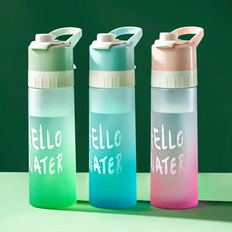 Spray Water Bottle BPA Free Outdoor Sports Fitness Drinkware