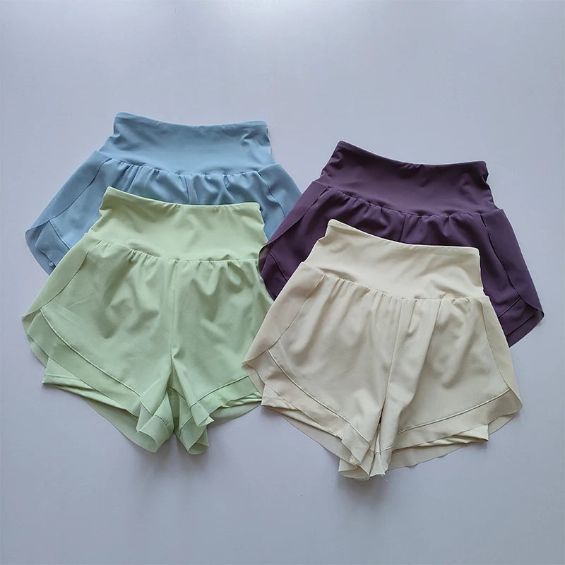 Women Two In One Quick Dry Mesh Fitness Running Shorts
