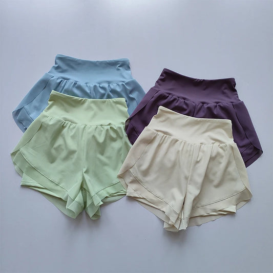 Women Two In One Quick Dry Mesh Fitness Running Shorts