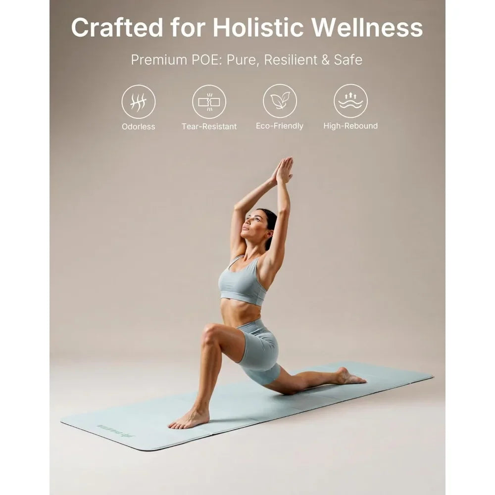 Foldable Non Slip Yoga Pilates Mat For Full Body Workouts