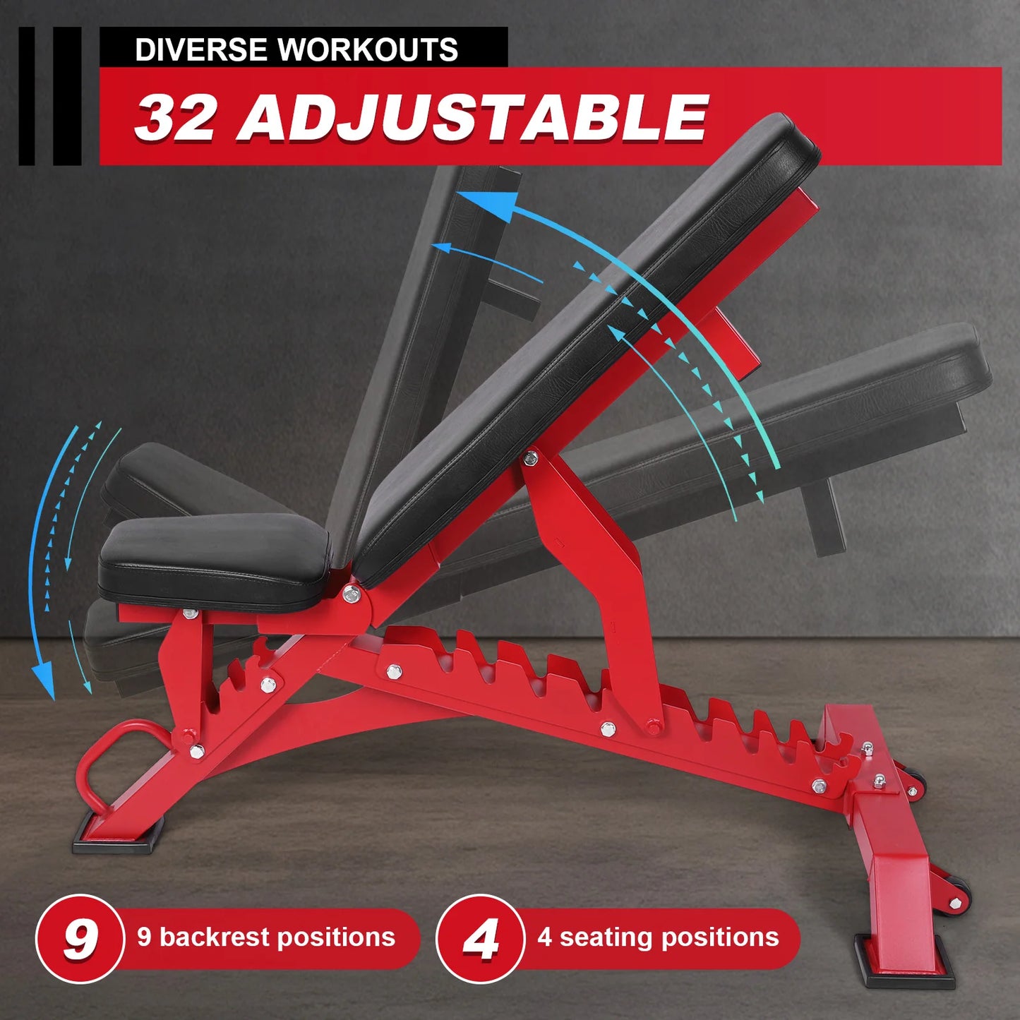 ALIILEE Adjustable Weight Bench 1300 Lbs Capacity For Home Gym