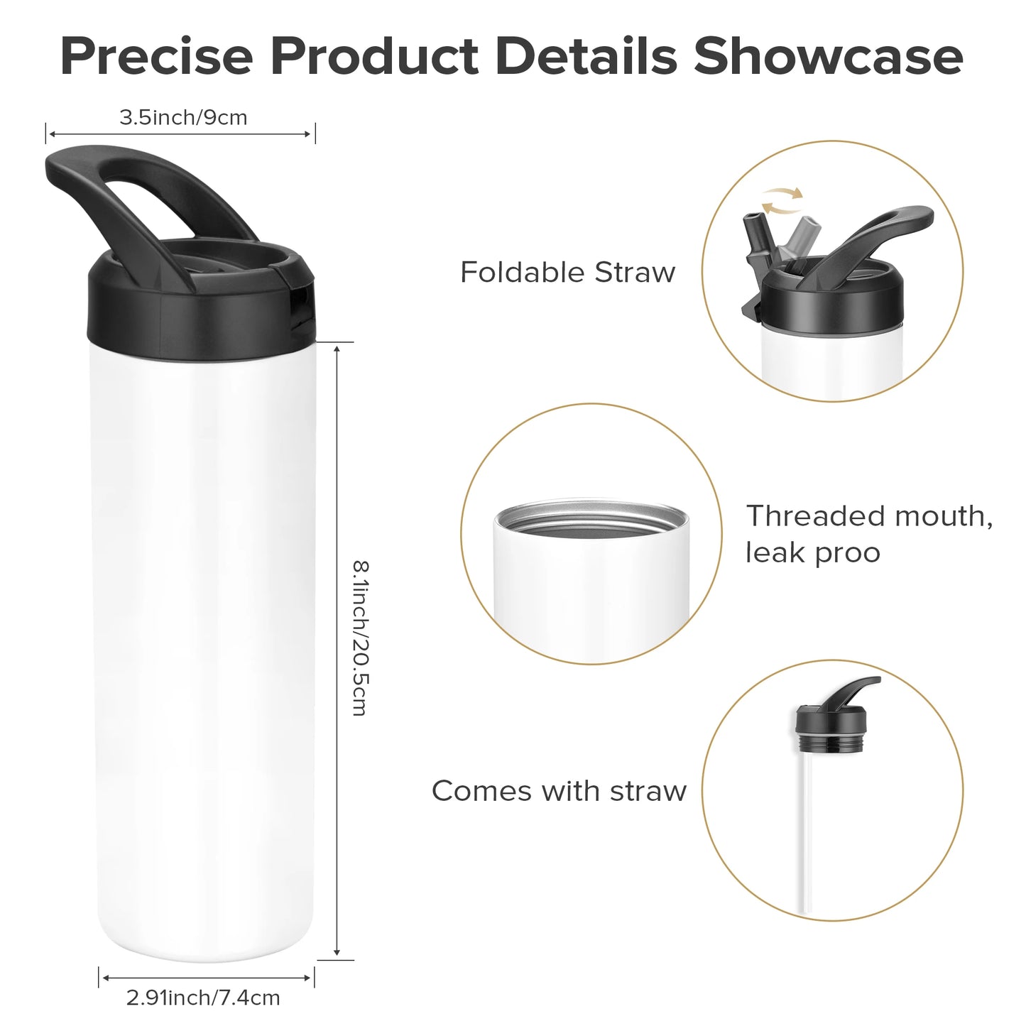 Fastsub 20 Oz Sublimation Tumblers 12 Pack Skinny Straight Mugs