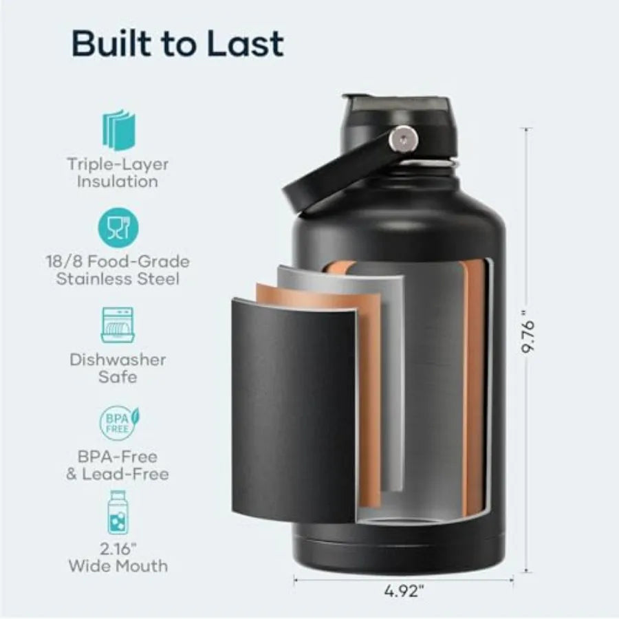 Vacuum Insulated Stainless Steel Water Bottle Double Wall BPA Free