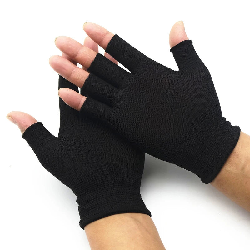 Half Finger Fingerless Knit Gloves For Women And Men Cotton