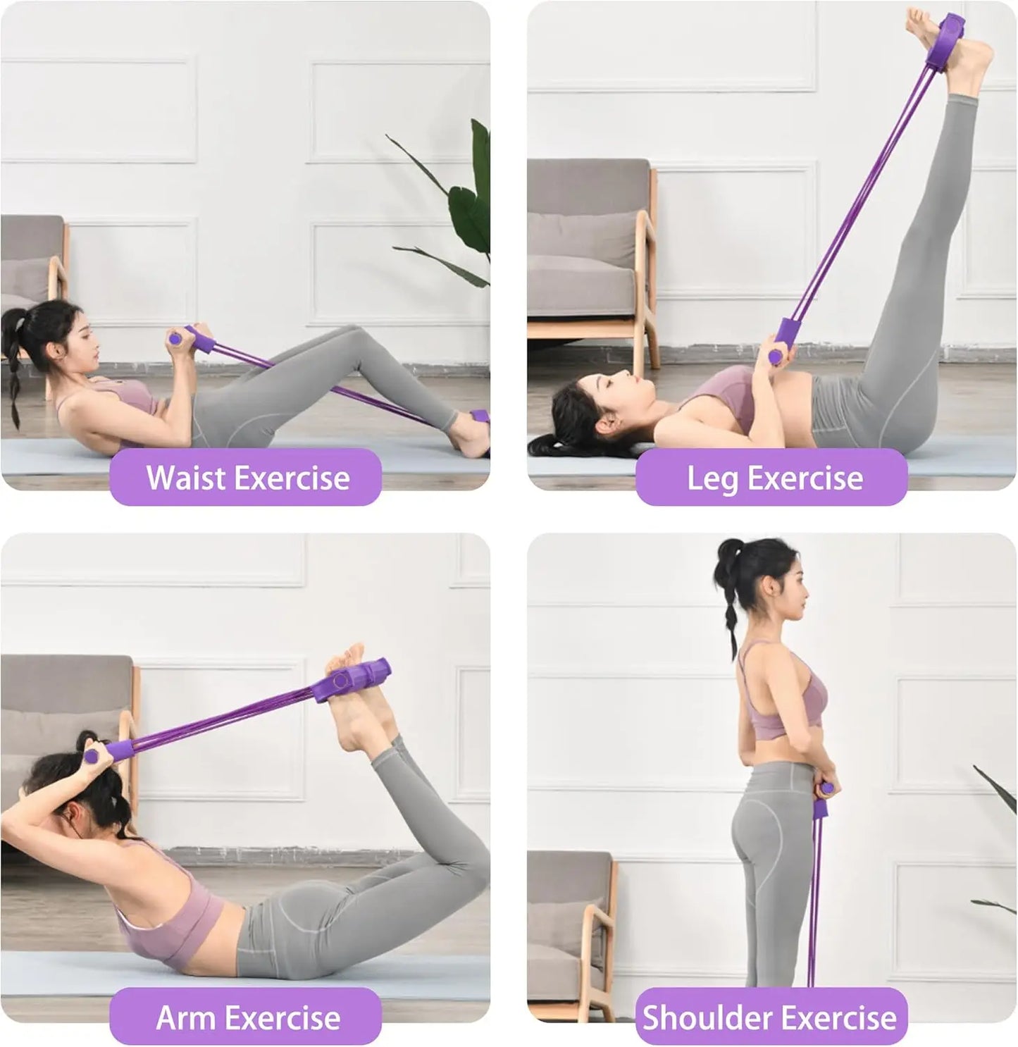 GOT-TOG Puller Resistance Bands 6-Tube Set for Waist Arm Legs