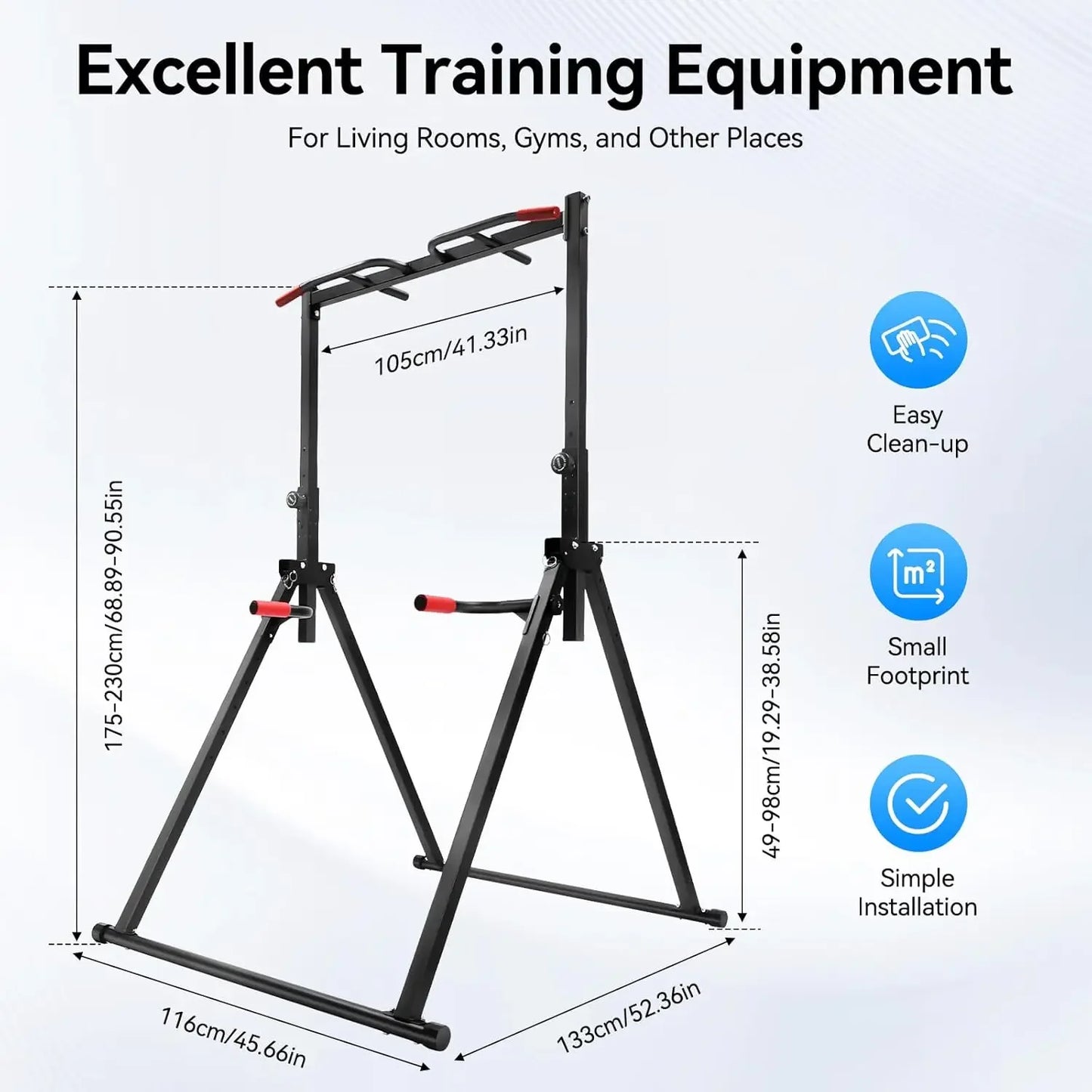 Power Tower Pull Up Bar Dip Station With Height Adjustable Free Standing