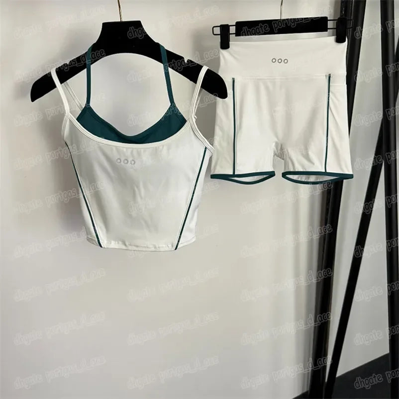 Women Summer Tracksuit Vest Shorts Two Piece Padded Tank