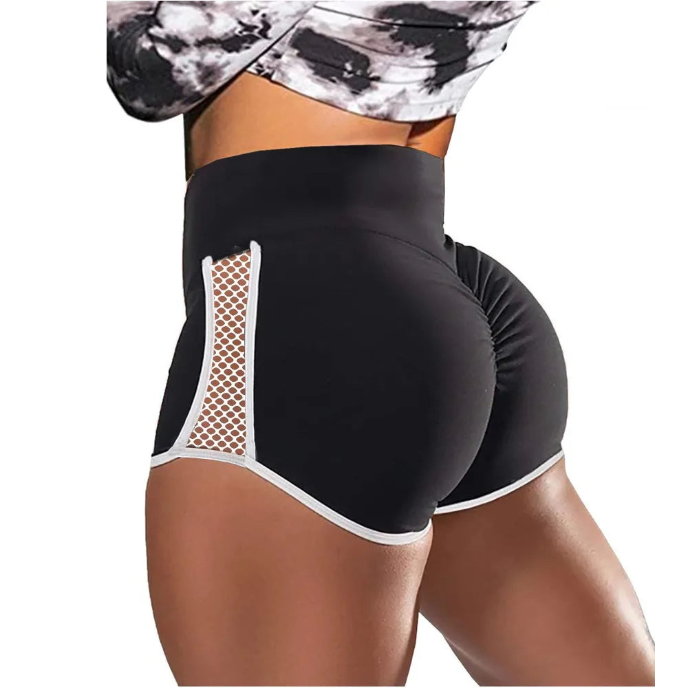 Women High Waist Yoga Shorts Quick Dry Side Hollow Out