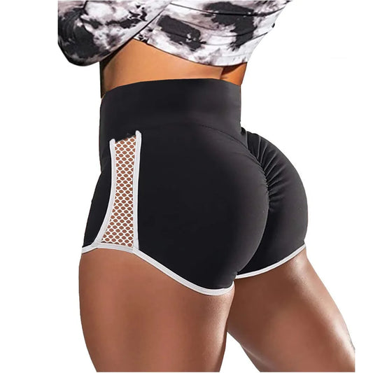 Women High Waist Yoga Shorts Quick Dry Side Hollow Out