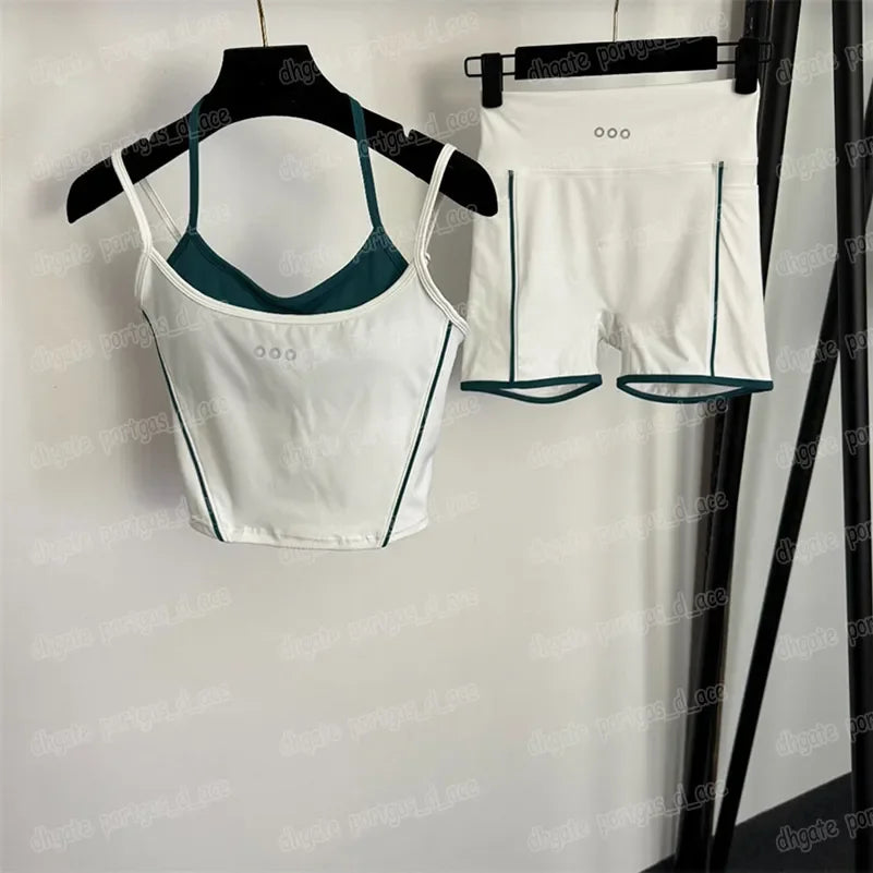 Women Summer Tracksuit Vest Shorts Two Piece Padded Tank