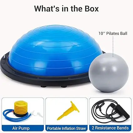 Half Exercise Ball Balance Trainer With Non Slip Base Bands