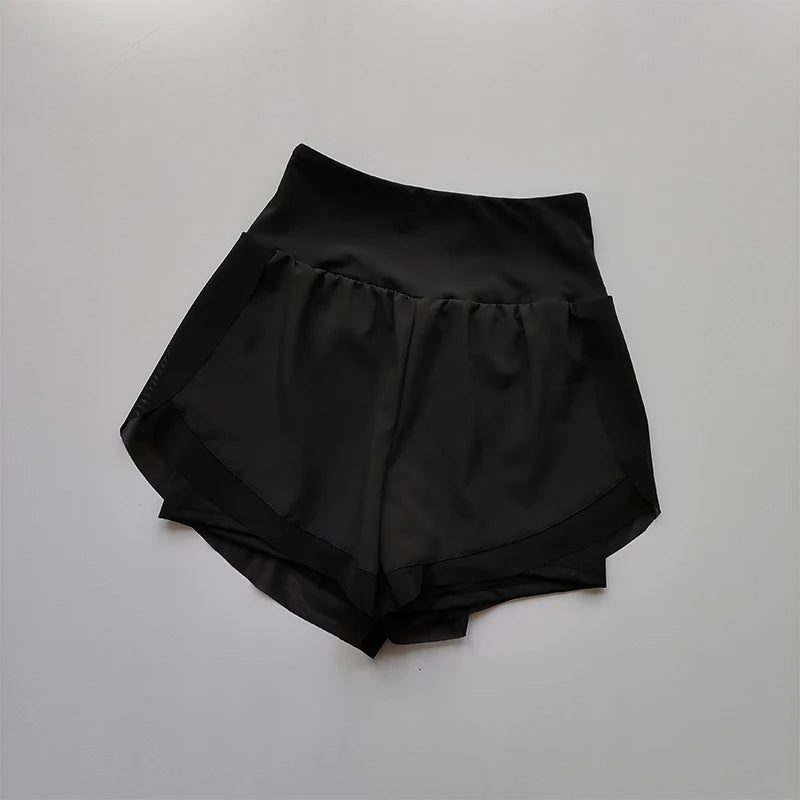 Women Two In One Quick Dry Mesh Fitness Running Shorts